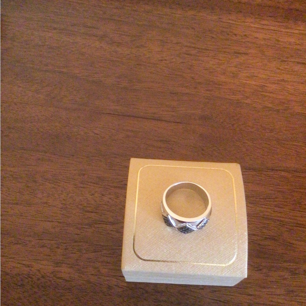 Sterling Silver Black Diamond Ring - Picture 2 of 3